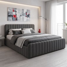 Κρεβάτι διπλό Myrelia pakoworld ανθρακί ύφασμα 160x200εκ Κρεβάτι διπλό Myrelia pakoworld ανθρακί ύφασμα 160x200εκ