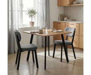 Τραπέζι Squaro pakoworld sonoma mdf με μαύρα μεταλλικά πόδια 80x80x75εκ Τραπέζι Squaro pakoworld sonoma mdf με μαύρα μεταλλικά πόδια 80x80x75εκ