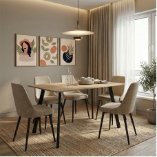 Τραπέζι Squaro pakoworld sonoma mdf με μαύρα μεταλλικά πόδια 120x70x75εκ Τραπέζι Squaro pakoworld sonoma mdf με μαύρα μεταλλικά πόδια 120x70x75εκ