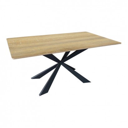 Τραπέζι Aragne pakoworld sonoma mdf με μαύρα μεταλλικά πόδια 160x90x75εκ