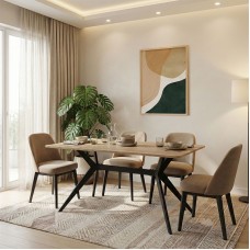 Τραπέζι Ezali pakoworld sonoma mdf με μαύρα μεταλλικά πόδια 140x80x75εκ Τραπέζι Ezali pakoworld sonoma mdf με μαύρα μεταλλικά πόδια 140x80x75εκ