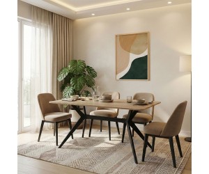 Τραπέζι Ezali pakoworld sonoma mdf με μαύρα μεταλλικά πόδια 140x80x75εκ Τραπέζι Ezali pakoworld sonoma mdf με μαύρα μεταλλικά πόδια 140x80x75εκ