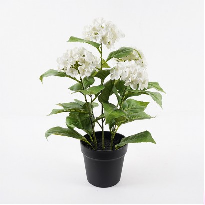 Διακοσμητικό φυτό σε γλάστρα Hydrangea Inart λευκό Φ35x50εκ