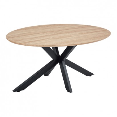 Τραπέζι Makrey pakoworld sonoma mdf- μαύρα μεταλλικά πόδια 160x90x75εκ