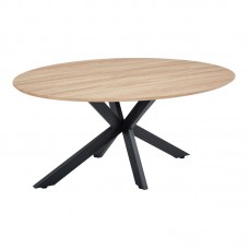 Τραπέζι Makrey pakoworld sonoma mdf- μαύρα μεταλλικά πόδια 180x90x75εκ