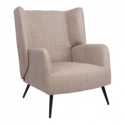 Πολυθρόνα Mareta pakoworld γκρι-μπεζ ύφασμα με πόδι σε μαύρη απόχρωση 83x80x99εκ Πολυθρόνα Mareta pakoworld γκρι-μπεζ ύφασμα με πόδι σε μαύρη απόχρωση 83x80x99εκ