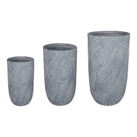 Κασπώ Anteria pakoworld σετ 3τεμ κεραμικό σε γκρι απόχρωση