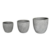 Κασπώ Anthea pakoworld σετ 3τεμ κεραμικό σε αντικέ γκρι απόχρωση