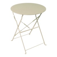 Τραπεζι Bistro pakoworld μεταλλικό αναδιπλούμενο σε σαμπανί Φ60x71εκ