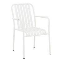 Πολυθρόνα Vista pakoworld στοιβαζόμενη αλουμίνιο σε λευκή απόχρωση 62x60x84εκ