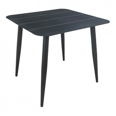 Τραπέζι Vista pakoworld αλουμίνιο σε μαύρη απόχρωση 80x80x72εκ