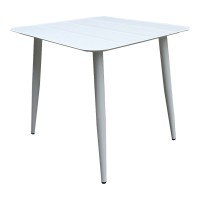Τραπέζι Vista pakoworld αλουμίνιο σε λευκή απόχρωση 80x80x72εκ