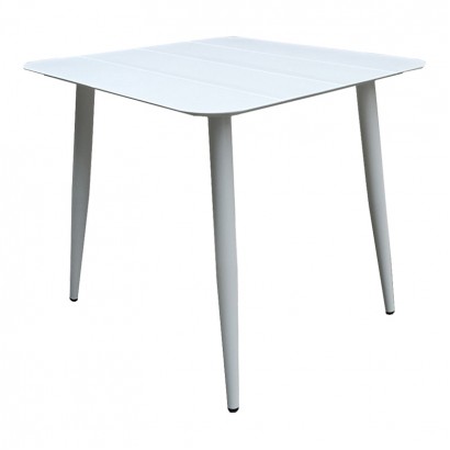 Τραπέζι Vista pakoworld αλουμίνιο σε λευκή απόχρωση 80x80x72εκ