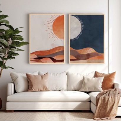 Πίνακας Lebrano pakoworld δίπτυχος με ψηφιακή εκτύπωση και πλαίσιο 33x1.5x48εκ