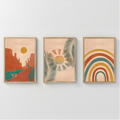 Πίνακας Delea pakoworld τρίπτυχος με ψηφιακή εκτύπωση και πλαίσιο 33x1.5x48εκ