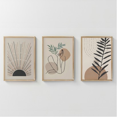 Πίνακας Gonma pakoworld τρίπτυχος με ψηφιακή εκτύπωση και πλαίσιο 33x1.5x48εκ