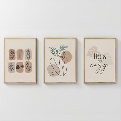 Πίνακας Xinbia pakoworld τρίπτυχος με ψηφιακή εκτύπωση και πλαίσιο 33x1.5x48εκ