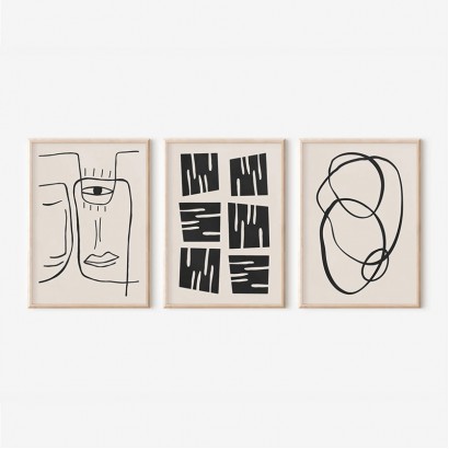 Πίνακας Lumora pakoworld τρίπτυχος με ψηφιακή εκτύπωση και πλαίσιο 33x1.5x48εκ