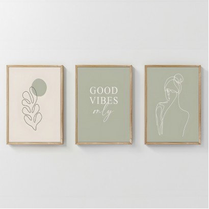 Πίνακας Veyra pakoworld τρίπτυχος με ψηφιακή εκτύπωση και πλαίσιο 33x1.5x48εκ