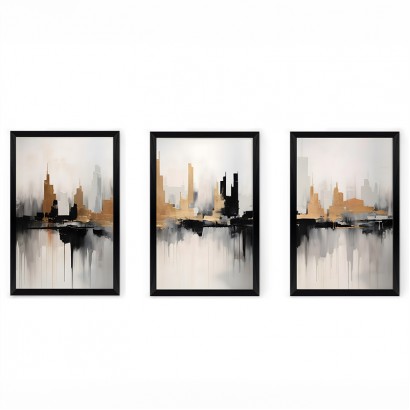 Πίνακας Fortasia pakoworld τρίπτυχος με ψηφιακή εκτύπωση και πλαίσιο 33x0.3x48εκ