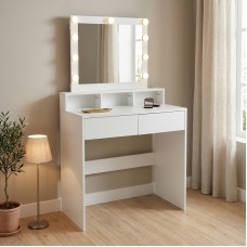 Τουαλέτα κρεβατοκάμαρας Virna pakoworld με led λευκό 80x40x145εκ Τουαλέτα κρεβατοκάμαρας Virna pakoworld με led λευκό 80x40x145εκ