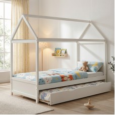 Παιδικό κρεβάτι DreamHouse τ. Μontessori pakoworld με συρόμενο κρεβάτι ξύλο πεύκου λευκό 90x190εκ Παιδικό κρεβάτι DreamHouse τ. Μontessori pakoworld με συρόμενο κρεβάτι ξύλο πεύκου λευκό 90x190εκ