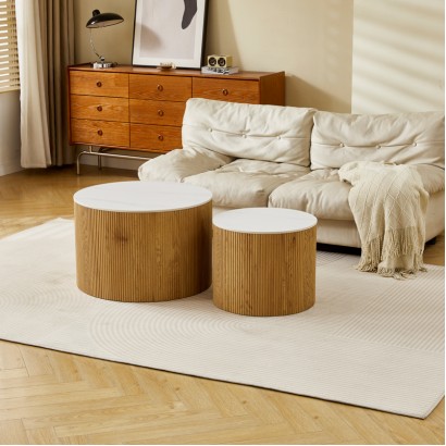 Τραπέζι σαλονιού Nelba pakoworld σετ 2τεμ oak MDF με κεραμική επιφάνεια σε όψη μαρμάρου Τραπέζι σαλονιού Nelba pakoworld σετ 2τεμ oak MDF με κεραμική επιφάνεια σε όψη μαρμάρου