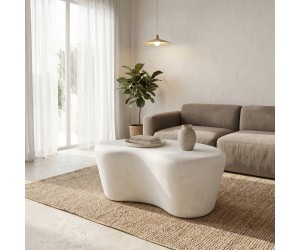 Τραπέζι σαλονιού Fedris pakoworld mdf λευκό 80x70x34εκ