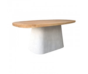 Τραπέζι Fessen pakoworld ξύλο ελάτου-mdf oak-λευκό 180x90x78εκ
