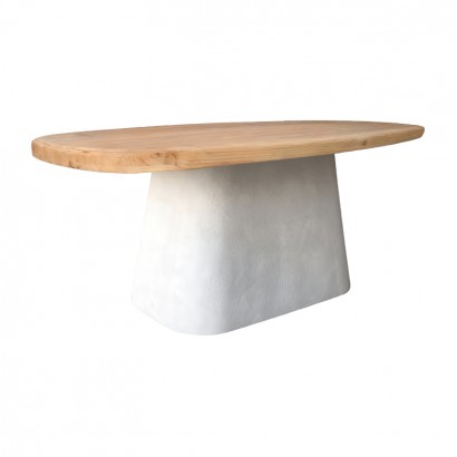 Τραπέζι Fessen pakoworld ξύλο ελάτου-mdf oak-λευκό 180x90x78εκ
