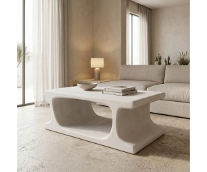 Τραπέζι σαλονιού Nafel pakoworld mdf λευκό 120x60x45εκ