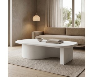 Τραπέζι σαλονιού Verven pakoworld mdf λευκό 120x60x32εκ