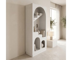 Βιβλιοθήκη-ραφιέρα Boolten pakoworld mdf λευκό 80x38x190εκ