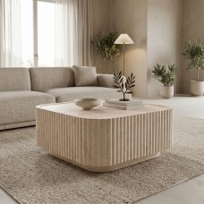 Τραπέζι σαλονιού Doric pakoworld MGO όψη τραβερτίνας 80x80x38εκ Τραπέζι σαλονιού Doric pakoworld MGO όψη τραβερτίνας 80x80x38εκ