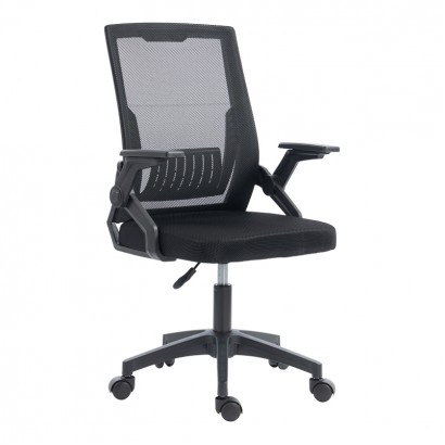 Καρέκλα γραφείου εργασίας Penza pakoworld mesh χρώμα μαύρο 48x58x92-102εκ