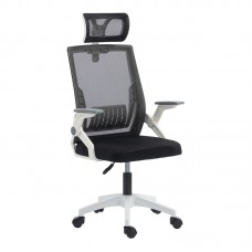 Καρέκλα γραφείου Plymot pakoworld λευκή - mesh μαύρο 48x58x112-122εκ Καρέκλα γραφείου Plymot pakoworld λευκή - mesh μαύρο 48x58x112-122εκ