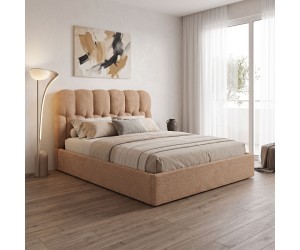 Κρεβάτι διπλό Sectra pakoworld terracotta μπουκλέ ύφασμα 160x200εκ Κρεβάτι διπλό Sectra pakoworld terracotta μπουκλέ ύφασμα 160x200εκ