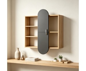Ραφιέρα τοίχου Jonna pakoworld sonoma με ανθρακί MDF 60x10x80εκ Ραφιέρα τοίχου Jonna pakoworld sonoma με ανθρακί MDF 60x10x80εκ