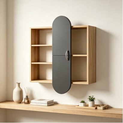 Ραφιέρα τοίχου Jonna pakoworld sonoma με ανθρακί MDF 60x10x80εκ Ραφιέρα τοίχου Jonna pakoworld sonoma με ανθρακί MDF 60x10x80εκ