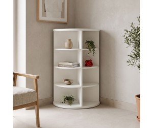 Γωνιακή ραφιέρα Benzal pakoworld λευκό MDF 80x30x120εκ Γωνιακή ραφιέρα Benzal pakoworld λευκό MDF 80x30x120εκ