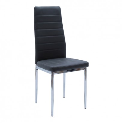 Καρέκλα Parker pakoworld μαύρο PU με πόδι χρωμίου 41x48x96εκ Καρέκλα Parker pakoworld μαύρο PU με πόδι χρωμίου 41x48x96εκ